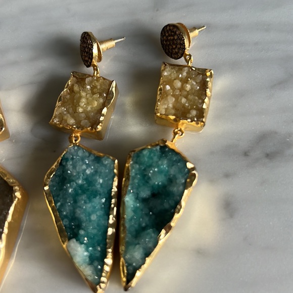 Geode & Crystal Earring Pair - Picture 2 of 5